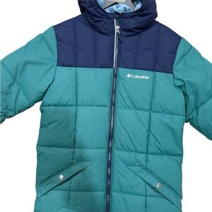 Columbia Blue and Green Quilted Jacket - Size Large (14 to 16)